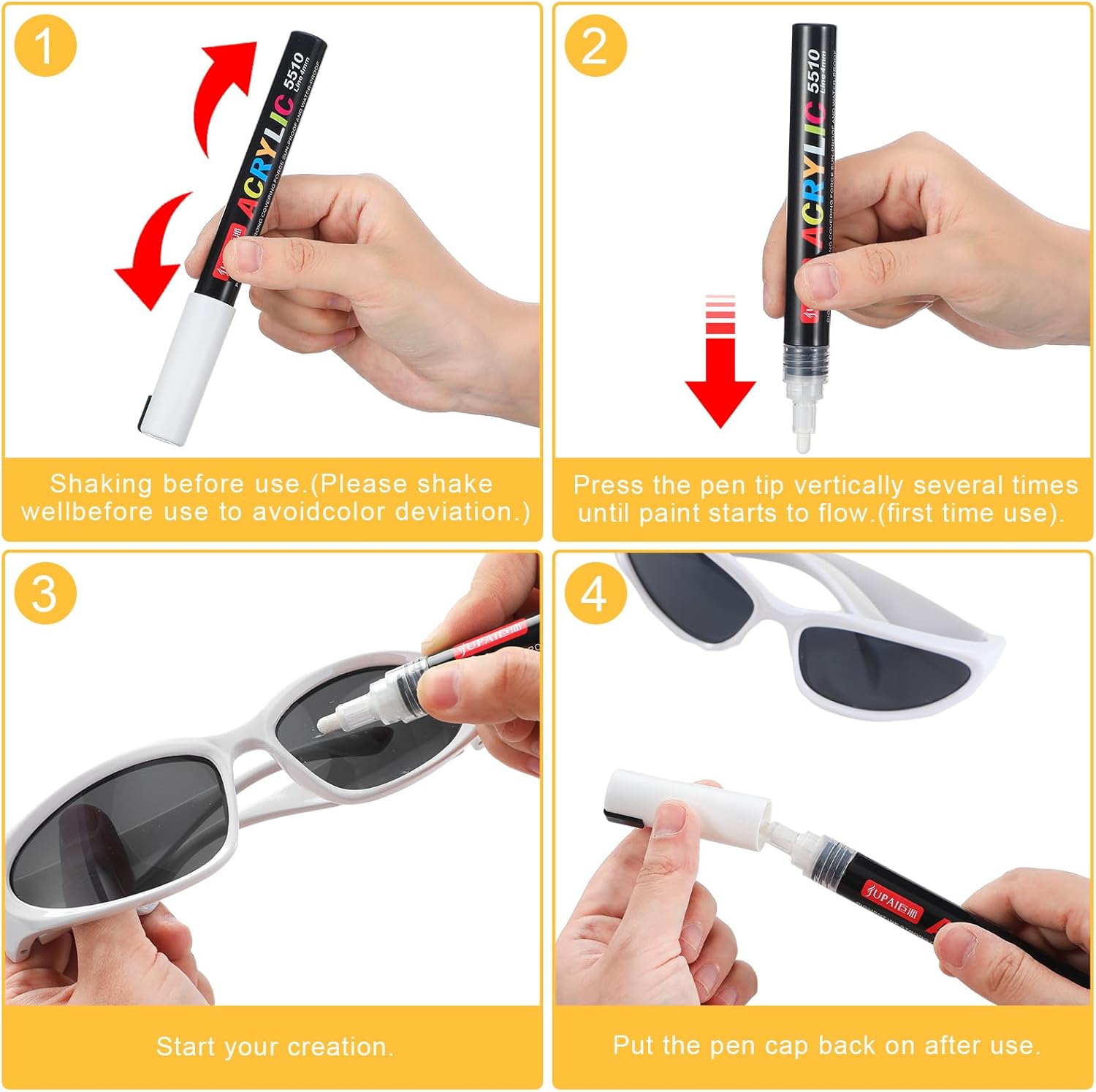 5 Pcs Hip Hop Costume Kit 80s 90s Rapper Accessories Glasses 2000s Hat Hip Hop Chain for Halloween Party White - Image 3