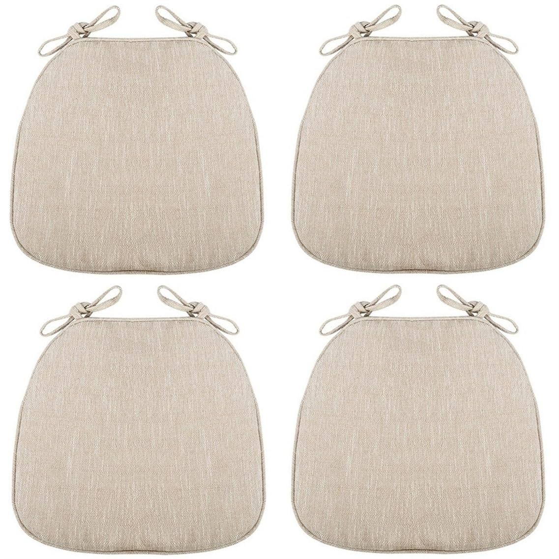 Cojín para silla con cremallera, cojín para silla de comedor, cojín de asiento para sillas de cocina, almohadillas antideslizantes para silla de herradura (blanco arroz, 41 x 43 cm, 4