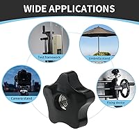 Vista 6 de Meuey Lyot T-Track Knobs, Five-Star Thru Knobs,3/8 Inch 16 Through-Hole knobs for Sawing Machine, Drilling Machine, Lathe, Fixed Length Fixture -4PCS