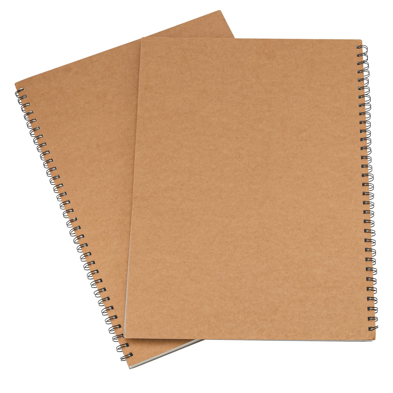 Japchet Brown 2 Packs A3 Spiral Sketchbook, A3 Drawing Sketch Pad, Landscape Spiral Bound Sketchbook For Painting, Sketching, 30 Sheets/ 60 Pages