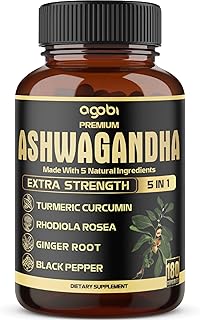 5in1 Premium Ashwagandha Capsules - Added Turmeric, Rhodiola Rosea, Ging...