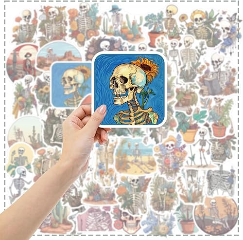 Miniatura 3 de 50 calcomanías de calavera para niños, calcomanías de vinilo para laptop, botellas de agua, equipaje, computadora, patineta, guitarra