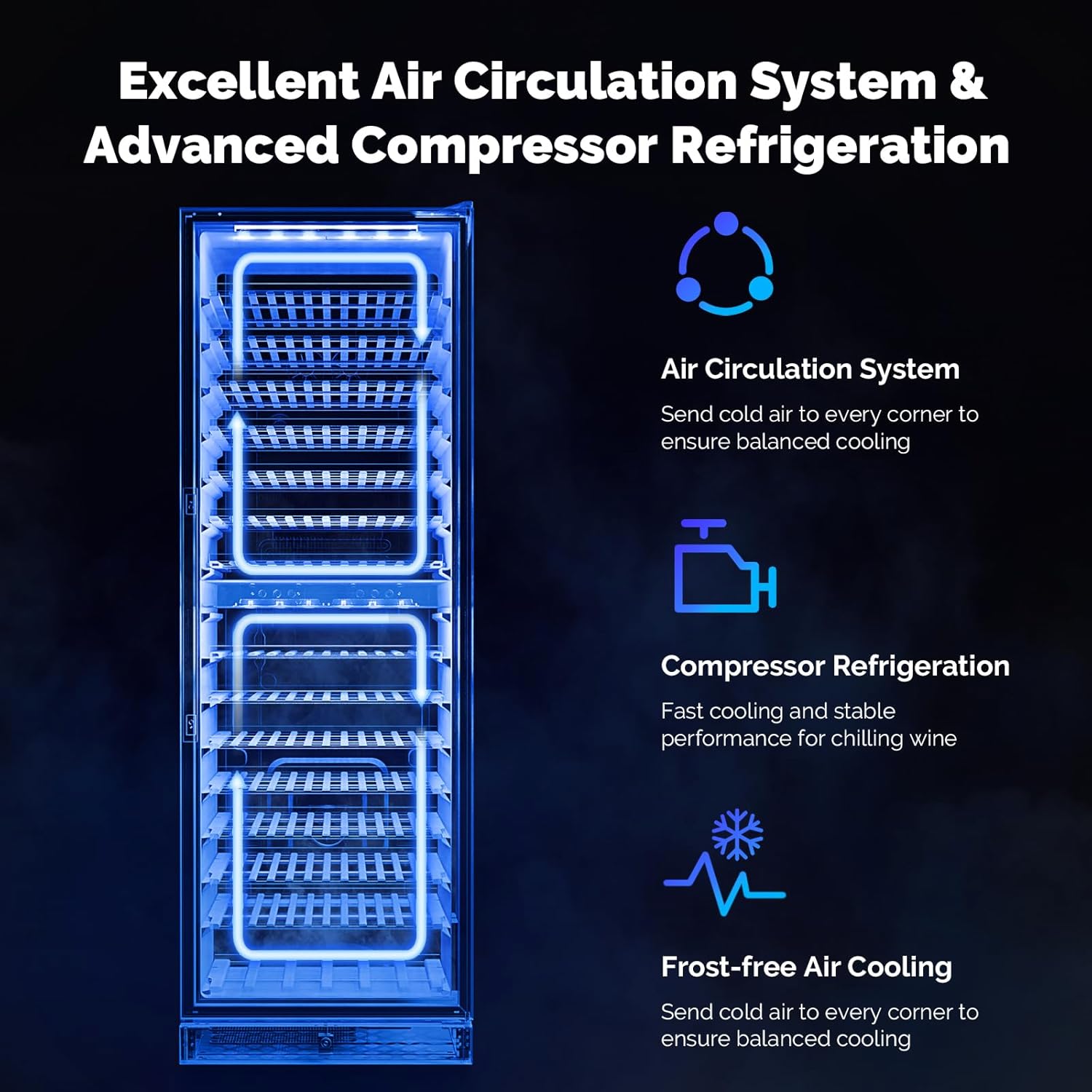 ROVSUN 24'' Wine Cooler Refrigerator, 160 Bottles Dual Zone Wine Fridge with Professional Temperature Control System, Built-in Wine Cellar with Touch Panel Control for Wine Enthusiast, Restaurant