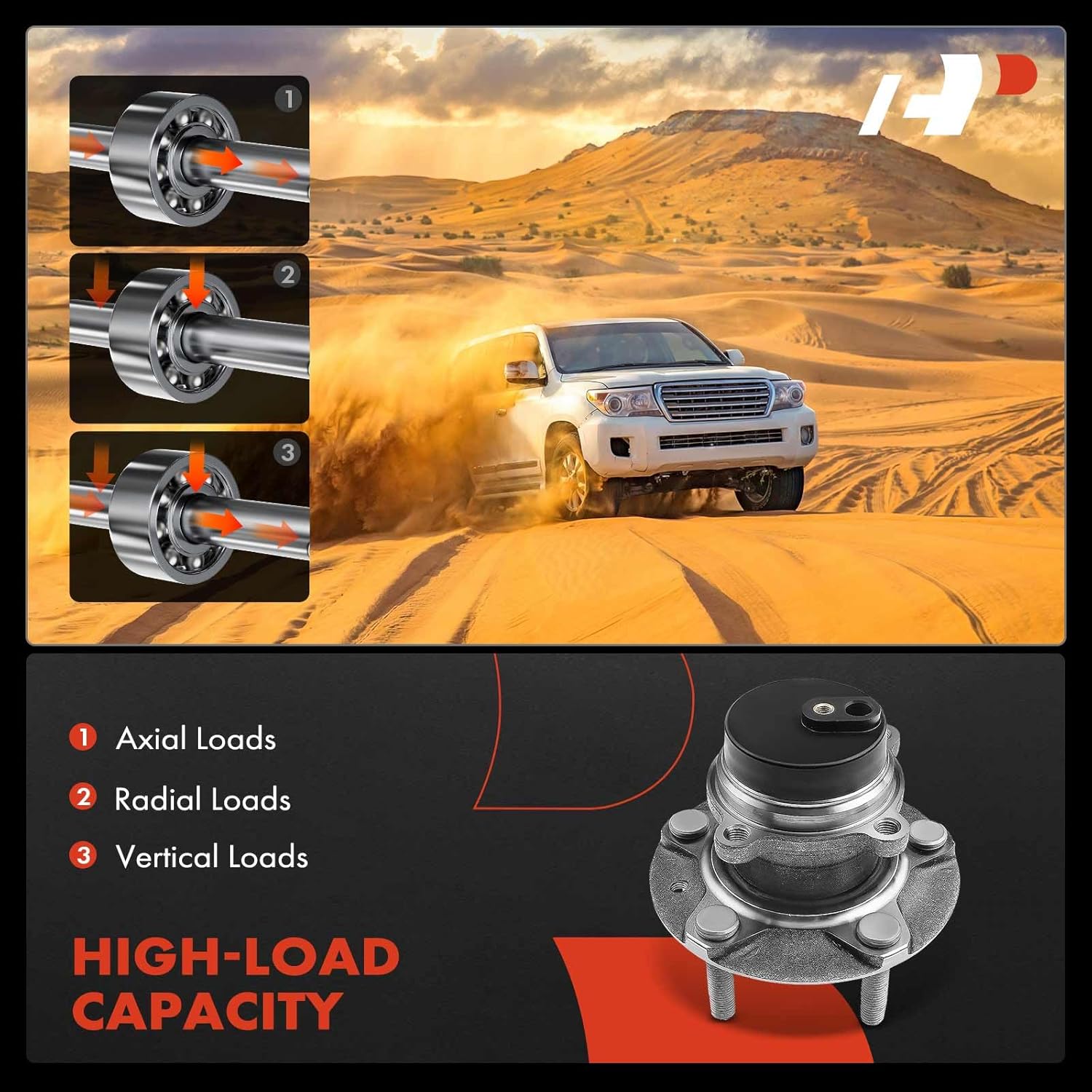 A-Premium Front Wheel Bearing and Hub Assembly with 5-Lug Compatible with Mazda MX-5 Miata 2006-2015, 4-Wheel ABS Only