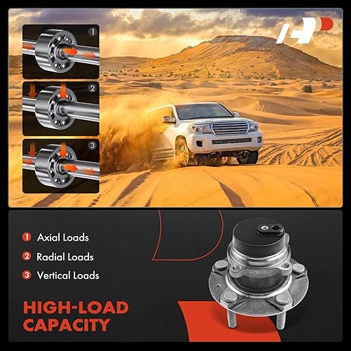 Miniatura 4 de A-Premium Cojinete de rueda delantera y conjunto de cubo con 5 lengüetas compatible con Mazda MX-5 Miata 2006-2015, solo ABS de 4 ruedas