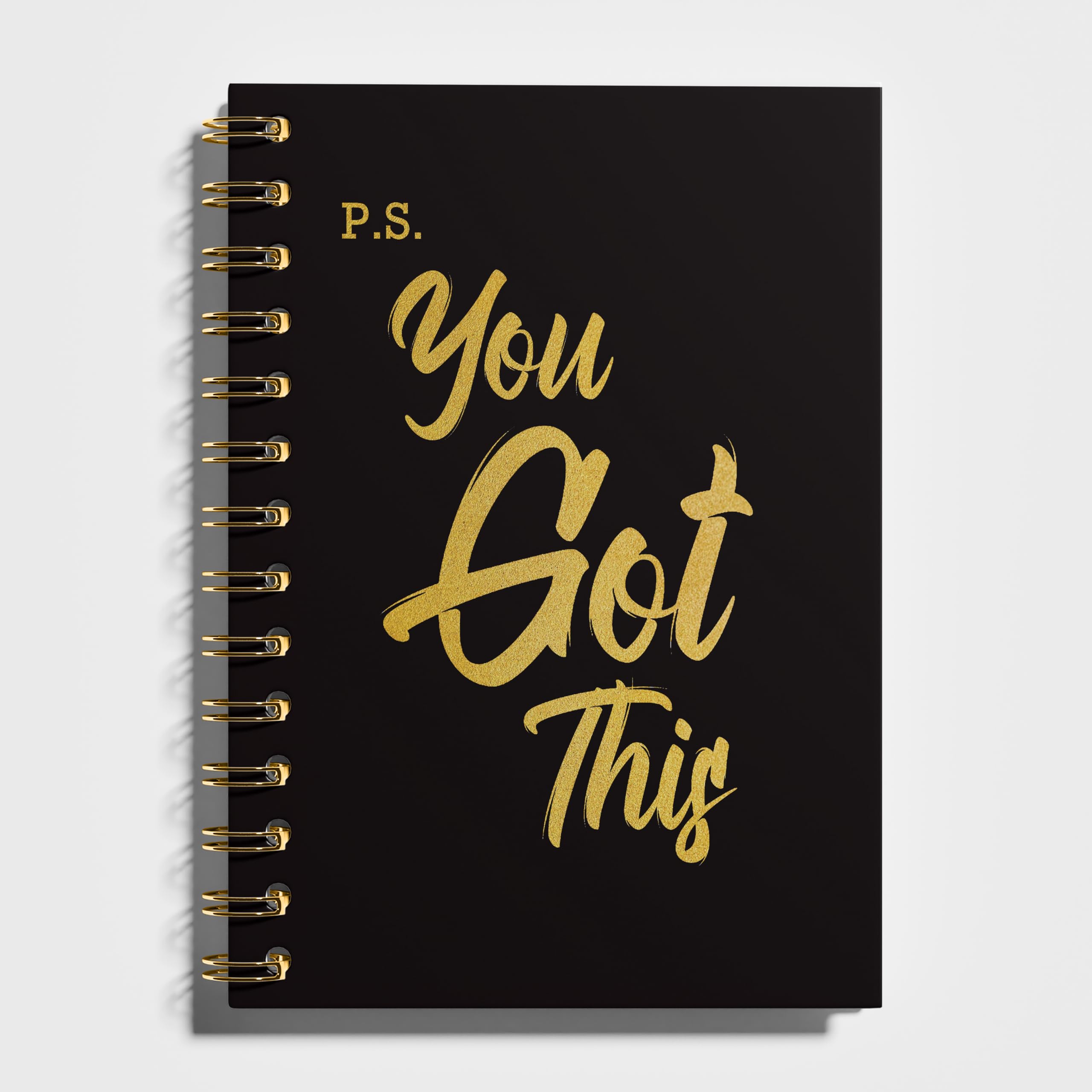 WFSM You Got This Spiral Notebook Inspirujące zeszyty dla kobiet mężczyzn pamiętnik motywacyjny czarny twarda okładka notatniki spiralne notatniki 5,5 x 8,3 (złoty)