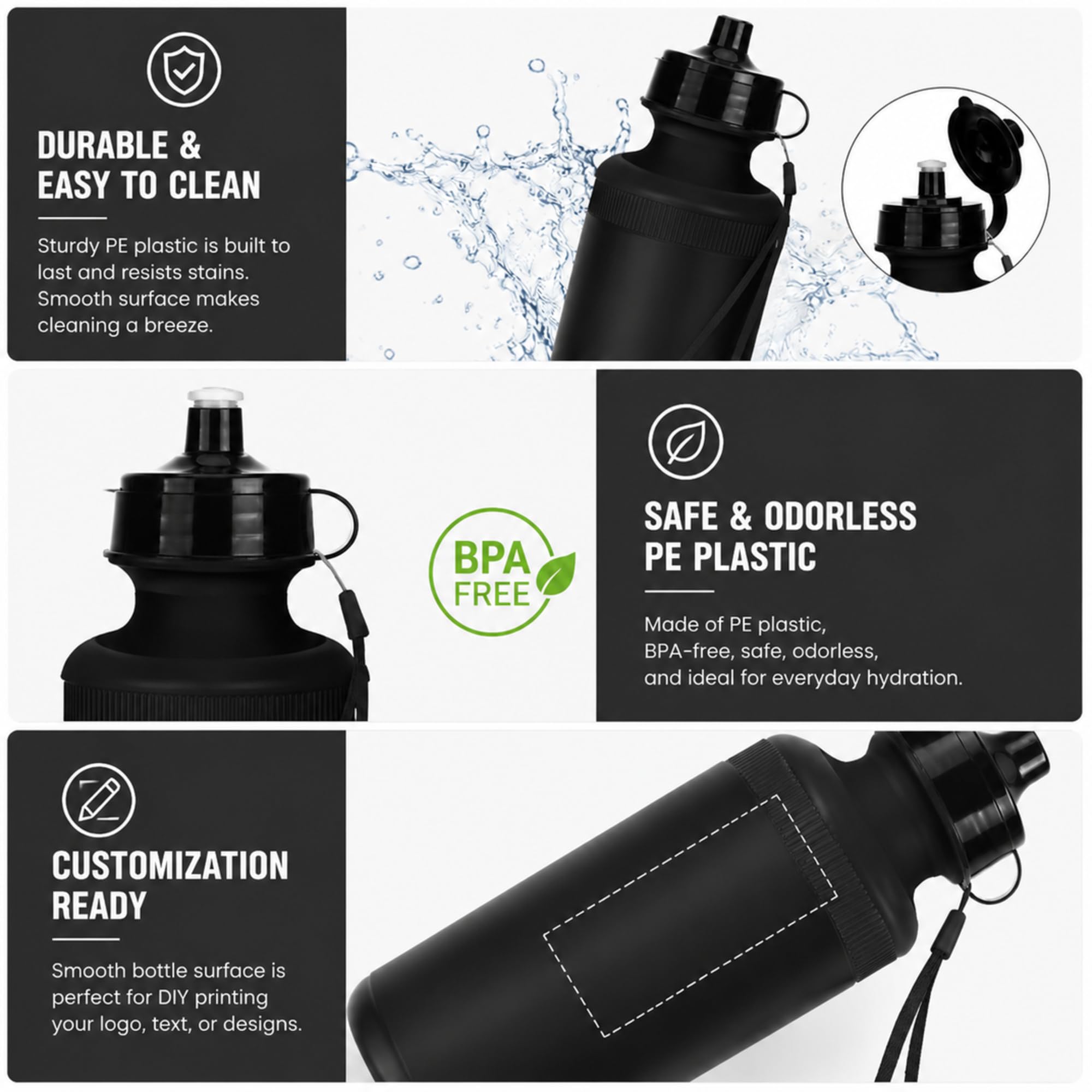 Amazon.com: Zubebe 36 Pcs Sports Water Bottles Squeeze Bulk 21 oz