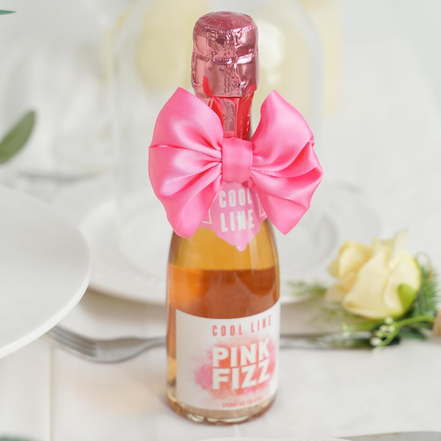 AIMUDI Hot Pink Satin Ribbon Bows with Twist Ties for Treat Bags 3.5" Pink Bows for Crafts Small Bows for Gift Wrapping Premade Bows for Cake Pop Candy Apples Gift Bags Wedding Baby Shower -24 Counts - Image 6