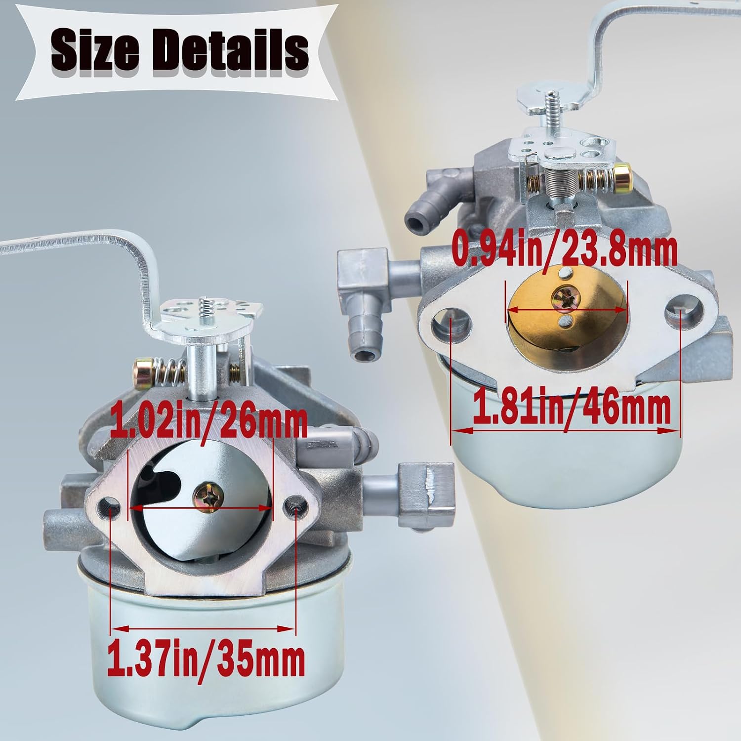 640152 Carburetor for Tecumseh 640152A 640023 640051 640140 640260B HM80 HM90 HM100 8-10 HP Engine Snow Blower Mower 5000w Generator with 33268 Air Filter Spark Plug kit
