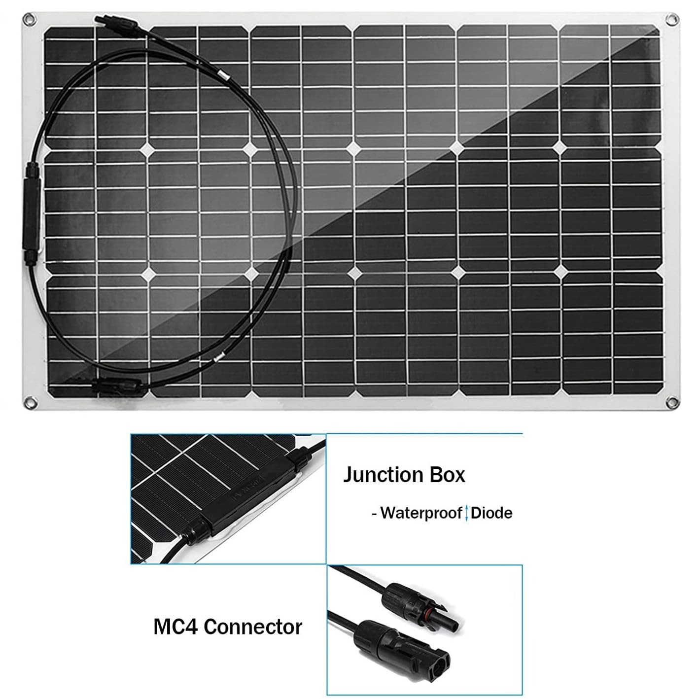 Monokrystaliczny panel słoneczny 300 W z kontrolerem 40 A – idealny do garażu, kampera, przyczepy kempingowej, ładowarki solarnej z wyjściem USB do dachu, jachtu, łodzi