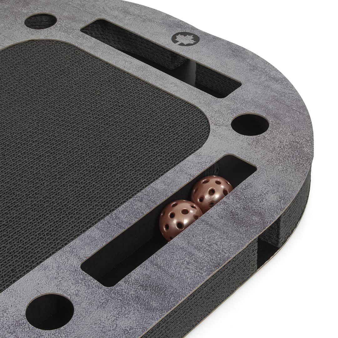 CanadianCat Company | XXL Katzenspielplatz 85 x 54 x 5,8 cm mit integrierter Kratzpappe | PlayPlate Black Edition - schwarz betonlook