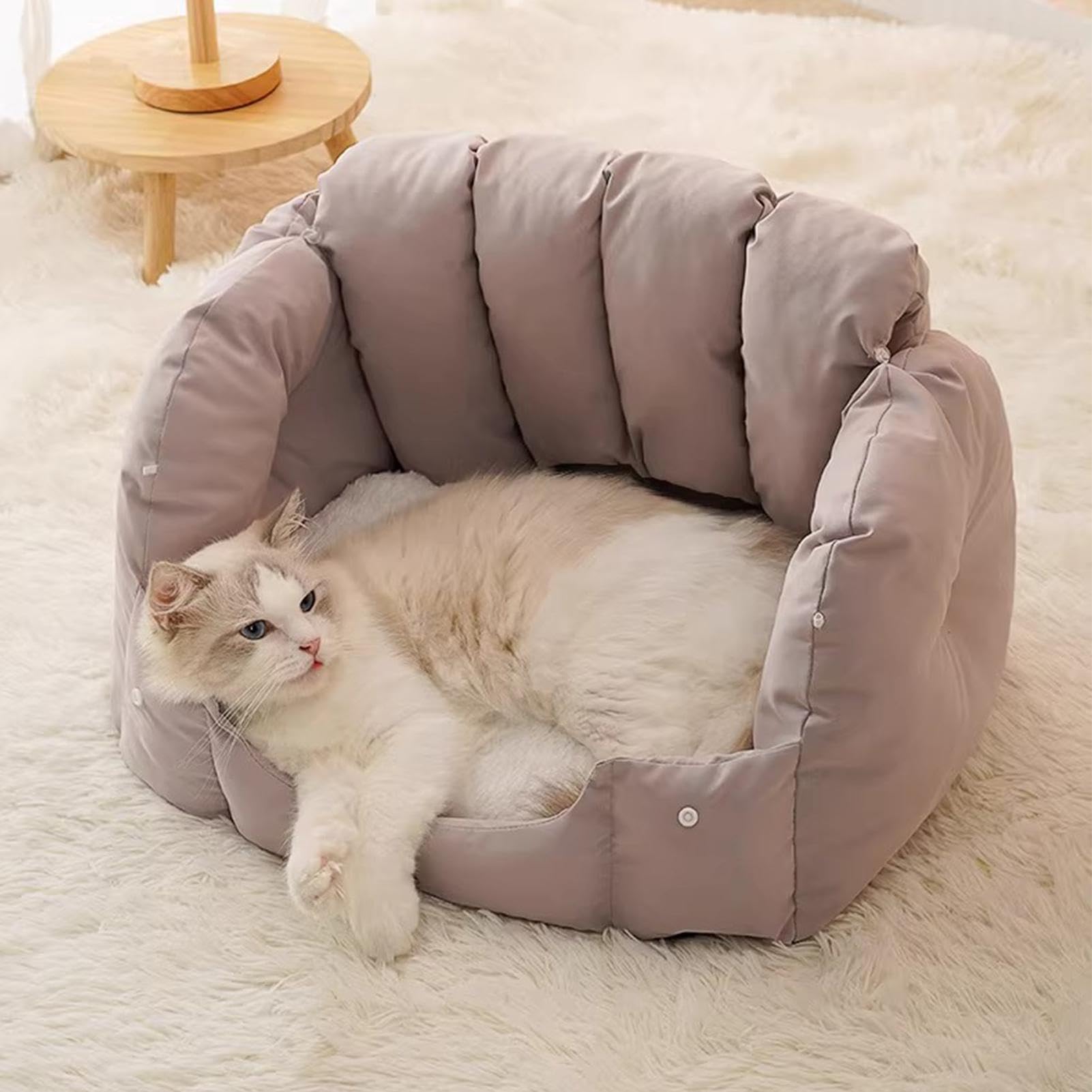 Letti per gatti Grotte, Divano per gatti Letti per gatti chiusi pieghevoli | Forniture per animali domestici antiscivolo rimovibili Lavabile Comodo di