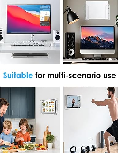 Miniatura 4 de Under Desk Laptop Holder  Clear Acrylic Adhesive Anti-Scratch Offices Supplies,Desk Laptop Holder - for Keyboards Tablets Indoor Study Selfies