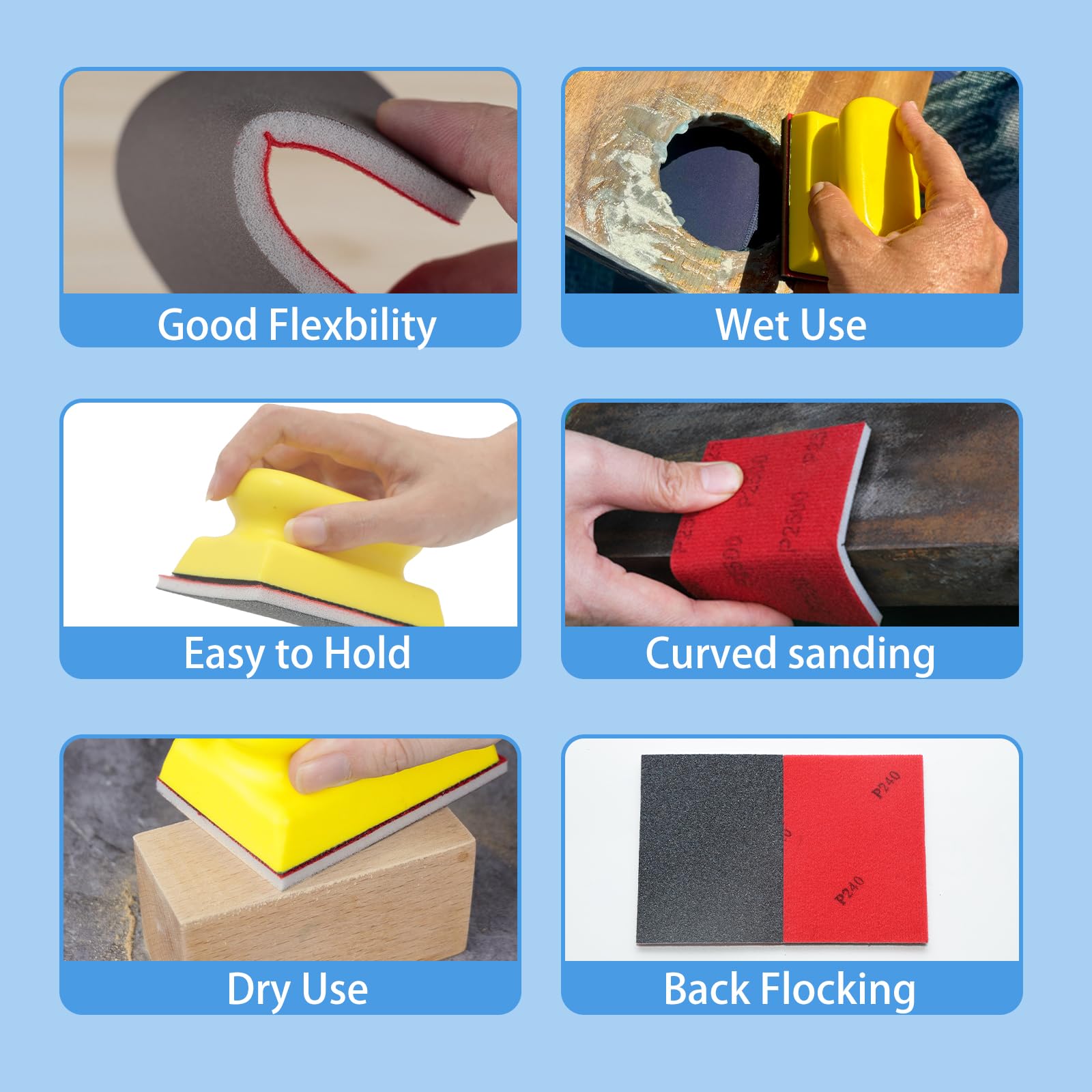 Sanding Block Set - 26 Sponges for Wood & Metal -5