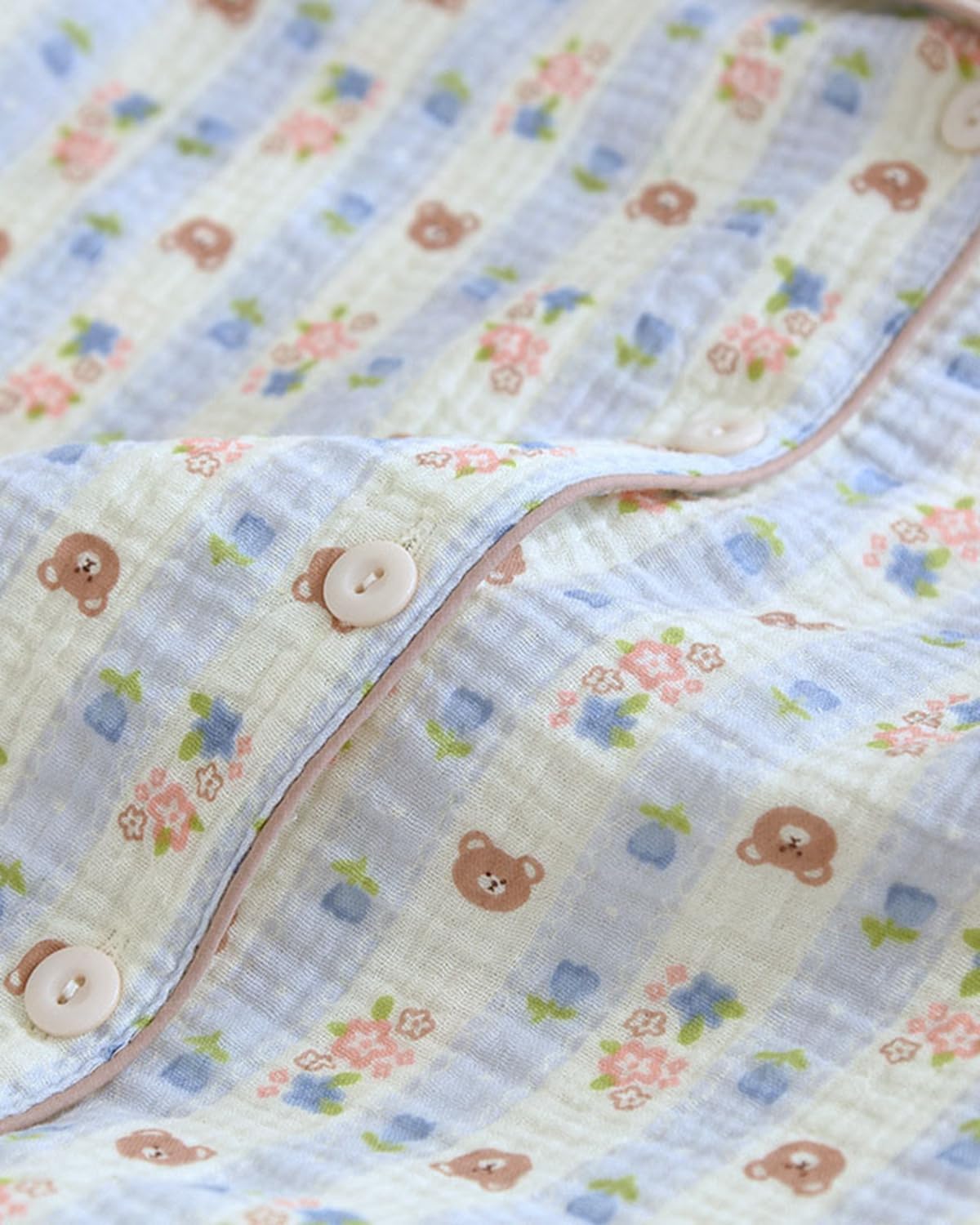 codcm Womens Cute Pajama Set Short Sleeve Button Up Shirt and Shorts 2 Piece Cotton Pj Sets - Image 5