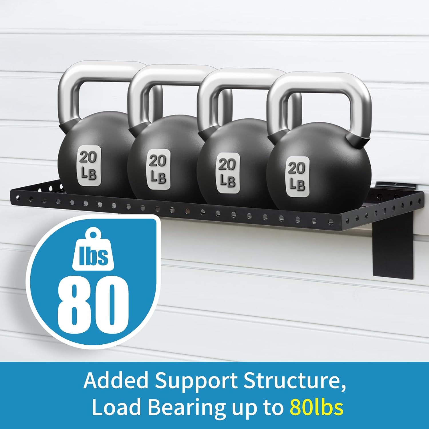 Slatwall Shelves 24 Inch, Slatwall Accessories for Retail, Garage, Home Storage, Heavy Duty Slat Wall Hanging Shelf (2, Black)