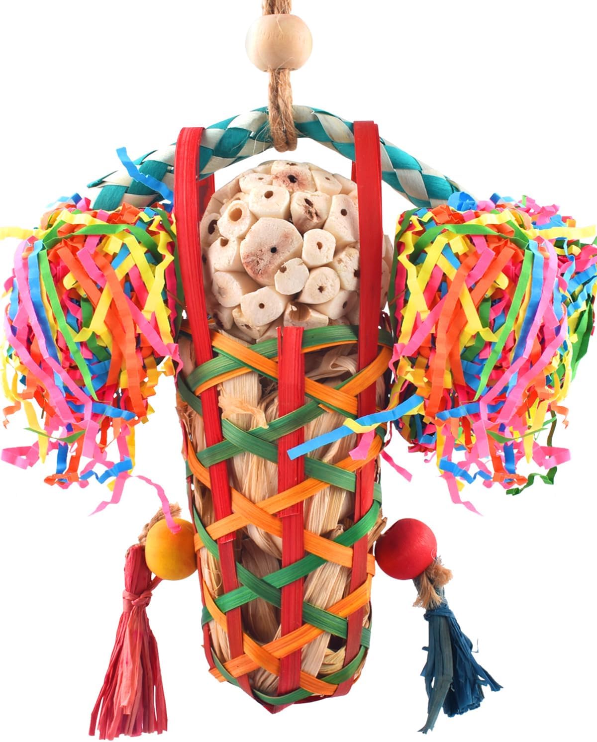 KATUMO Bird Toys Parakeet Toy Cockatiel Shredding Toys Conure Foraging Sola Toys for Conure Cockatiel Parakeet Lovebird Small to Medium Birds