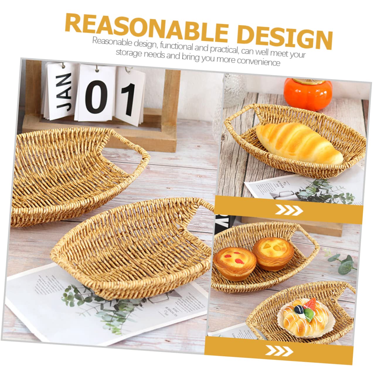 MUSISALY Snack Basket Fruit Bowl Egg Storage Basket Decorative Storage Holder Fruit Tray Woven Basket Food Tray Toilet Tank Basket Storage Baskets Dessert Storage Holder Pp re-usable