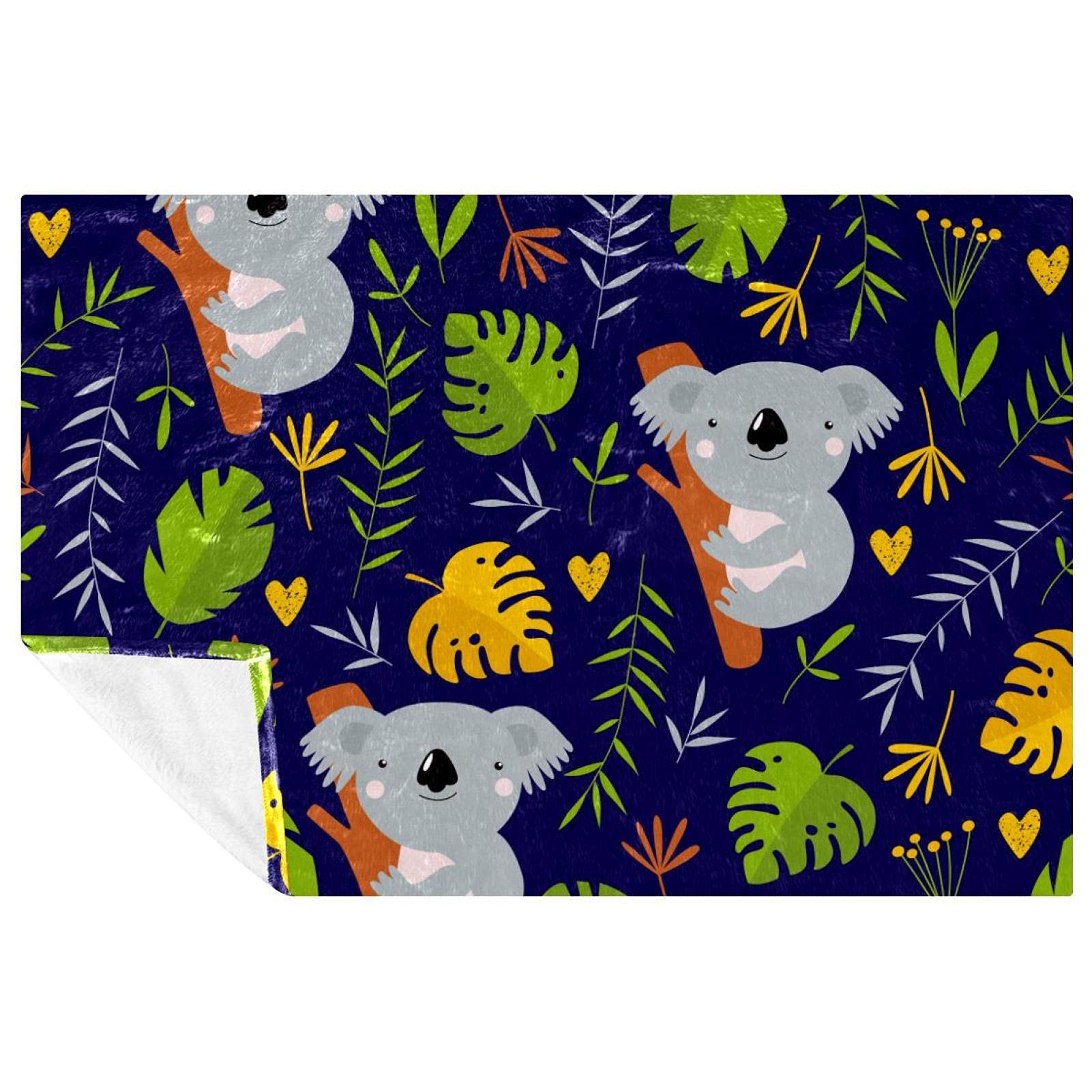 Couverture douce et chaude Kolka, plaid canapé et plage motif palmier 150x100
