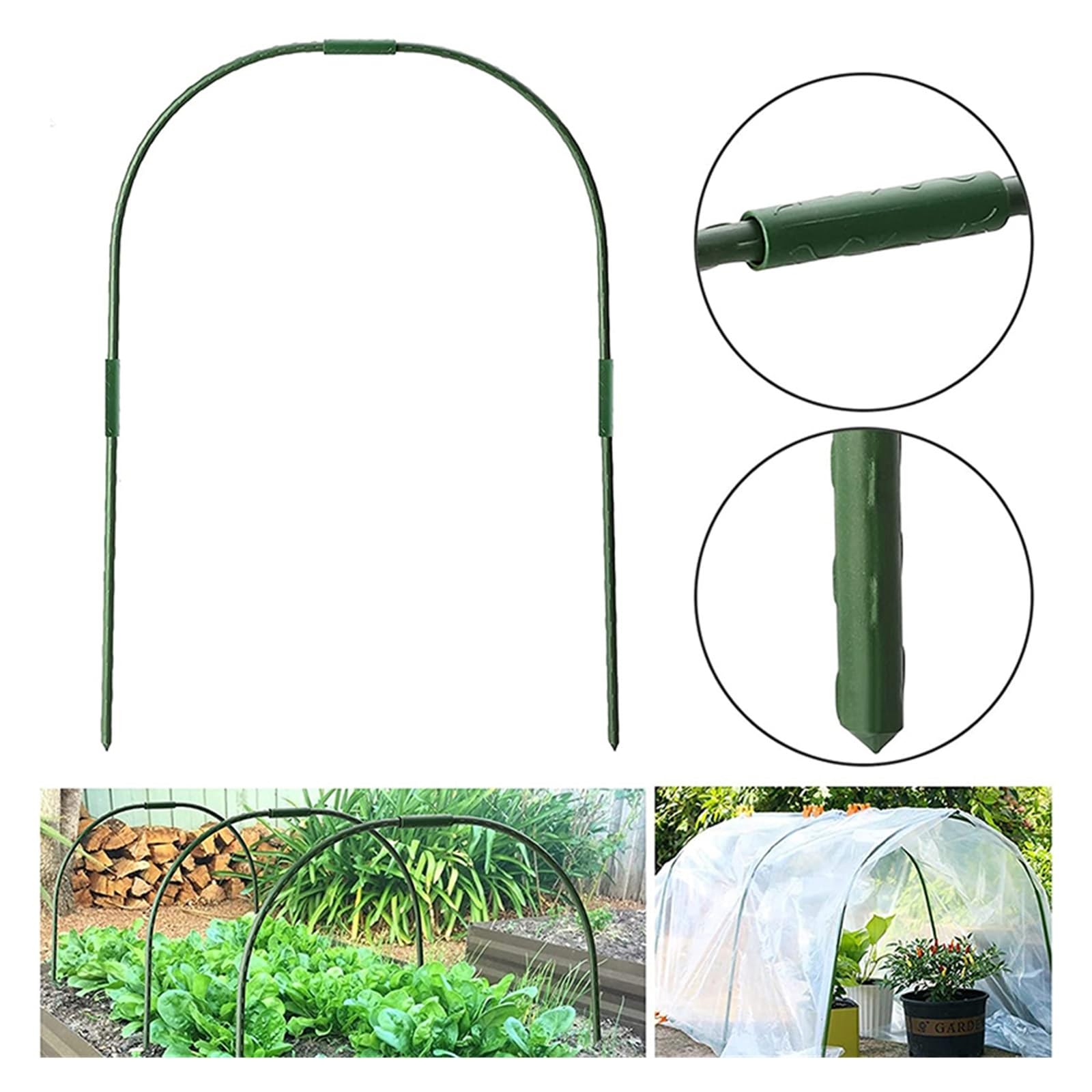 Archi per Serra Orto 1/3/6PCS 11mm Garden Hoops Plastc Frame Gardening Bed Tunnel Support Frame Greenhouse Connecting Hoops Raised Beds Netting(6pcs)