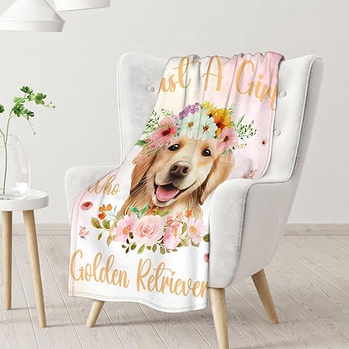 Miniatura 8 de Golden Retriever - Manta suave y mullida para niñas, mantas de franela de 40 x 50 pulgadas para sofá y sofá, manta colorida y linda para perros