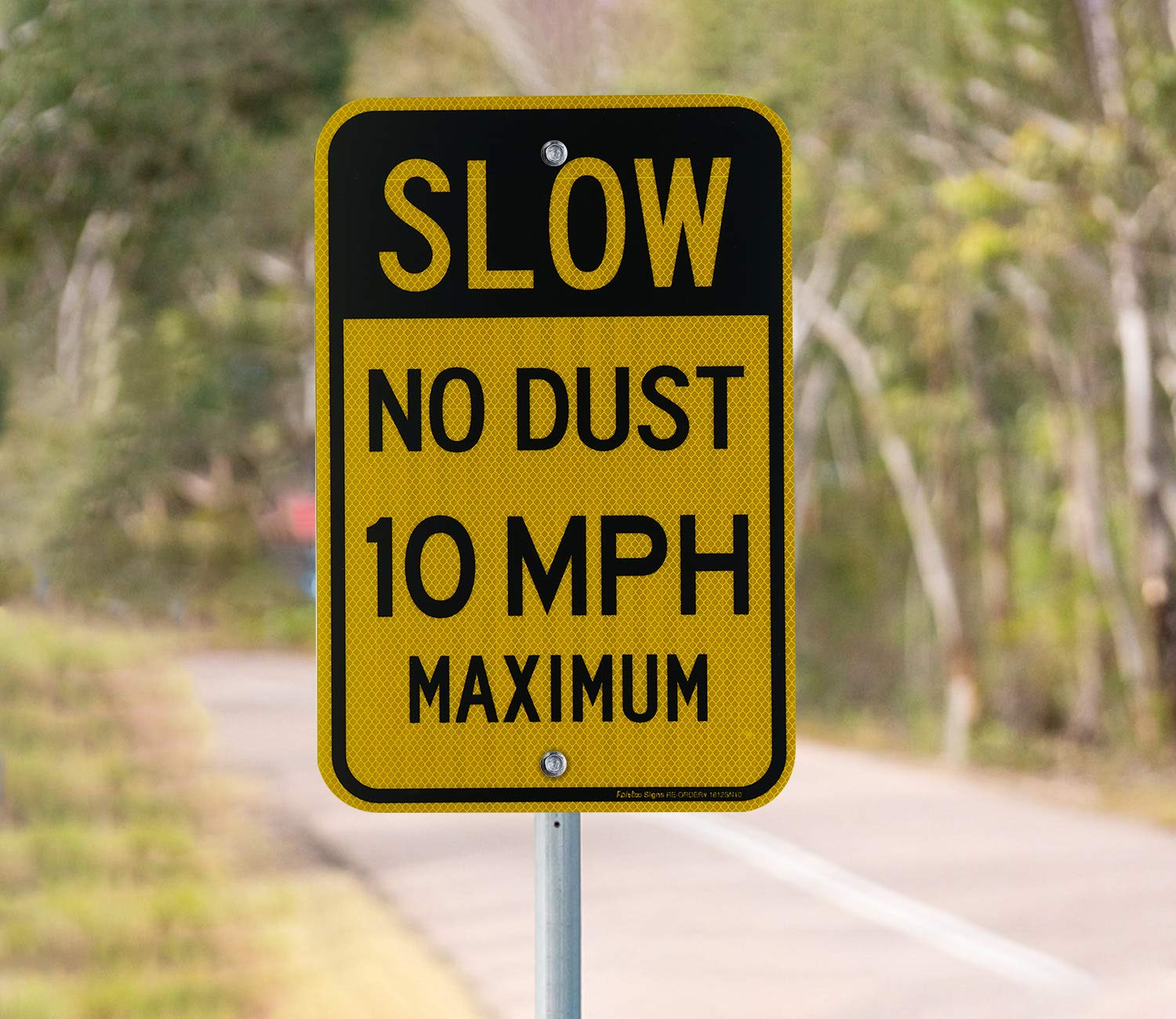 Slow No Dust 10 MPH Maximum Sign, Speed Limit Sign 18 x 12 Inches Engineer Grade Reflective Sheeting Rust Free Aluminum, Weather Resistant, Waterproof, Durable Ink, Easy to Mount — Amazon image 7