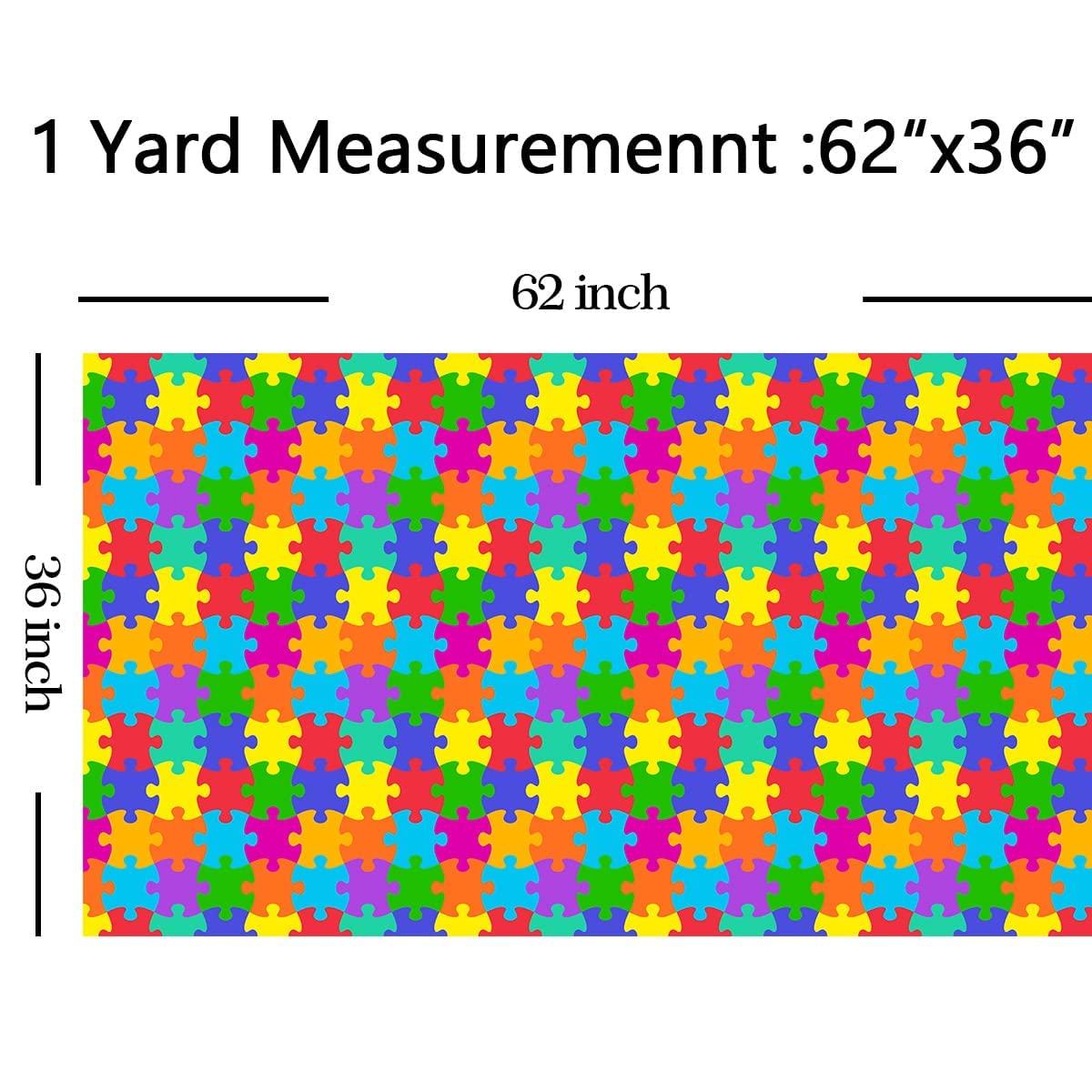 Puzzle Upholstery Fabric by The Yard,Colorful Puzzle Games Outdoor Fabric by The Yard,Rainbow Geometric Pattern Decorative Fabric for Upholstery and Home DIY Projects,1 Yard,(L92*W150cm) Colorful - Image 2