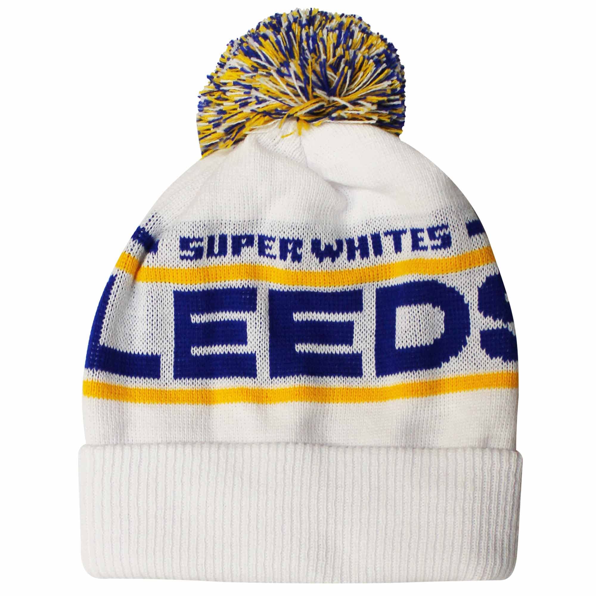 Gifts 4 All Men's Multi Leeds Utd Football Fans Ski Bobble Hat, Leeds Football Woolly Hat, Leeds Football Souvenir Hat