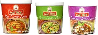Mae Ploy Authentic Thai Red, Green & Panang Curry Paste Set - TastePadThai Cooking Gift for Bold Flavors