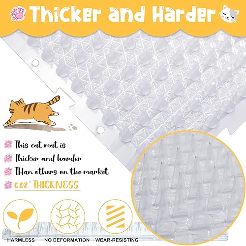 Miniatura 4 de Nuanchu 12 piezas de alfombrilla disuasoria para gatos con pinchos, alfombrilla repelente de gatos para mantener a los perros fuera del mostrador