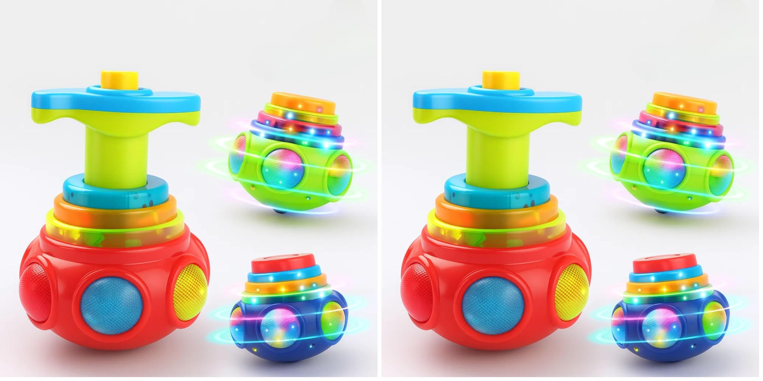 GRAPHENE Spinning Top Gyro Magic Lattoo Toy Flashing Plastic Magic Spinner with LED Lights Music Attractive Toy Non-Toxic Safe Fidget Spinning Top Laser Toys for Kids 2-5 Years Beyblade (Pack of 2)-image-48