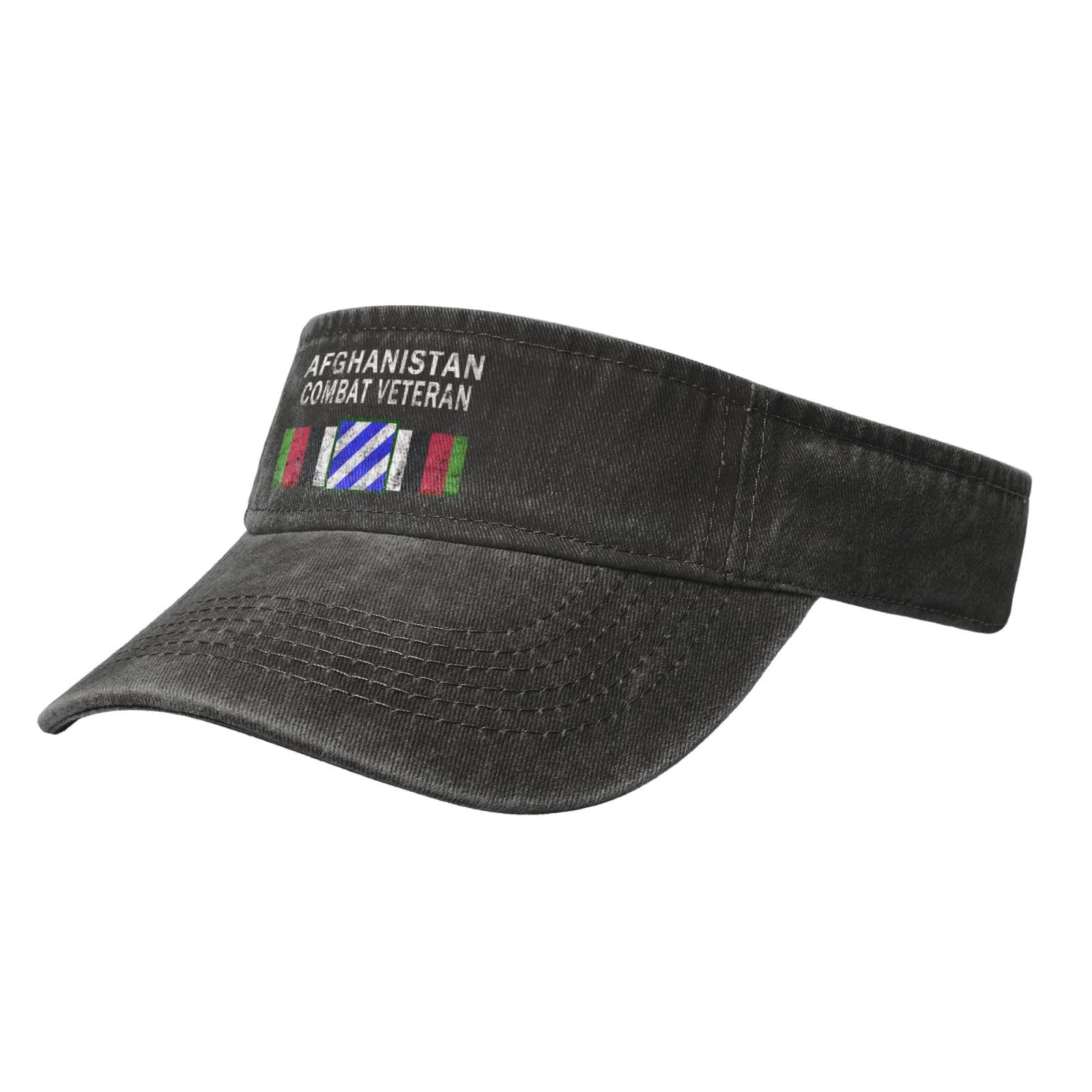 Sun Visor Hats 3rd Infantry Division Afghanistan Combat Veteran Adjustable Ball Caps Empty Top Baseball Running Tennis for Men Women Outdoor Travel Beach Black