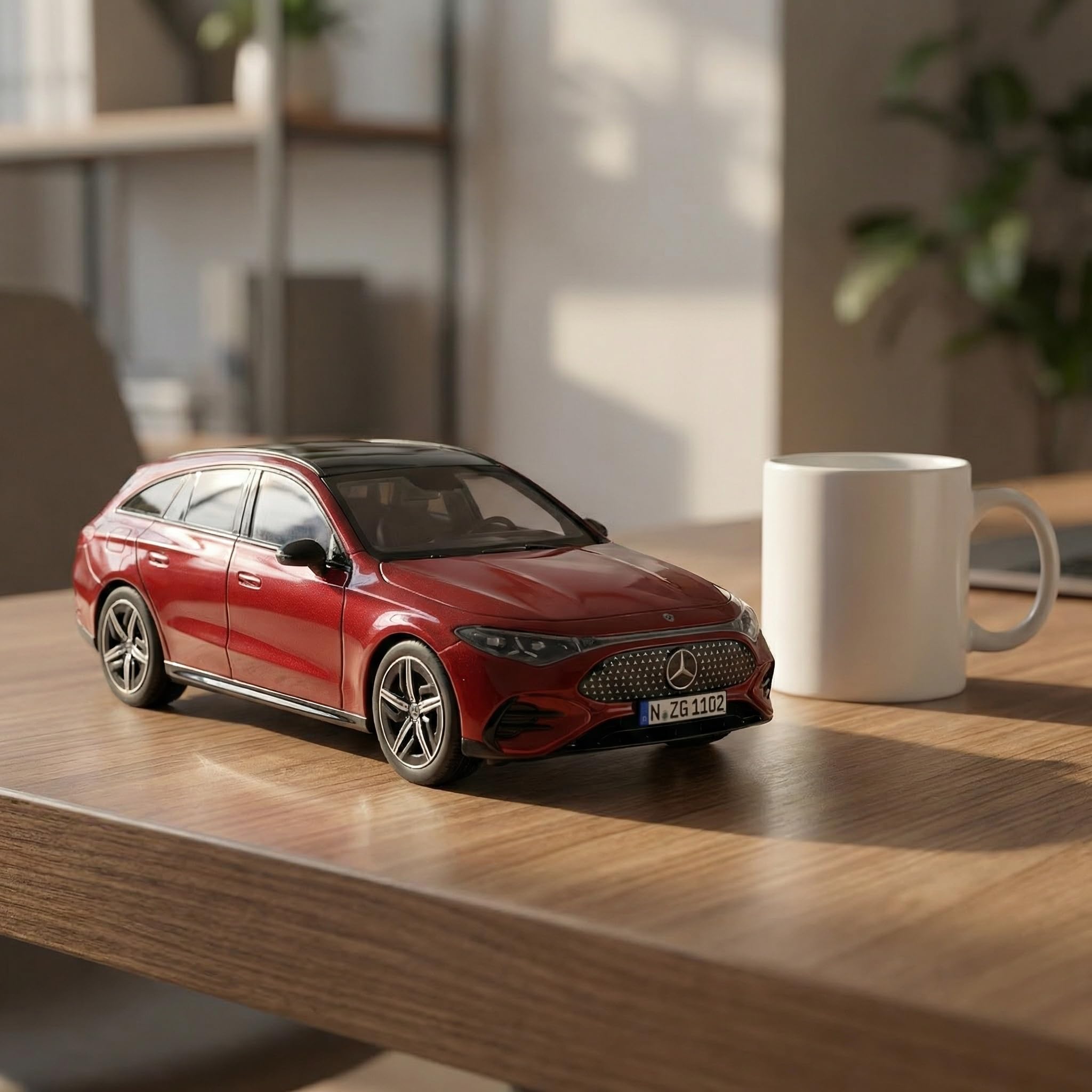 Mercedes Benz CLA Shooting Brake con tecnologia EQ 1:18 Modellino Auto Diecast - Miniatura Premium in bianco polare con tecnologia EQ, modello in metallo ricco di dettagli per collezionisti (rosso