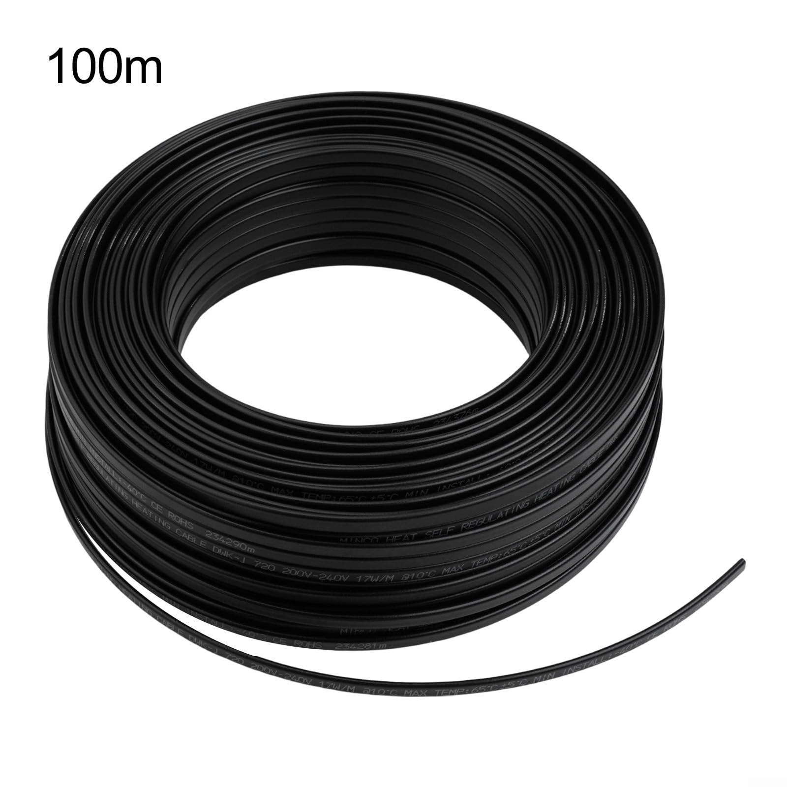 Nastro riscaldante elettrico per il riscaldamento dei tubi e la fusione della neve, autolimitante senza controller, materiale PE resistente alle intemperie, per tubi in metallo e plastica, 230 V (100