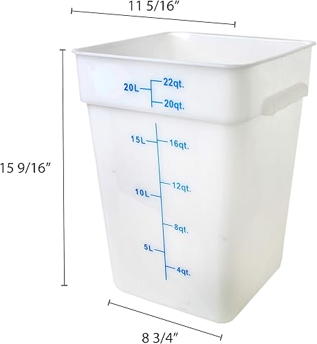 Vista 12 de Excellante - Recipientes cuadrados de polipropileno de 4 cuartos de galón, color blanco