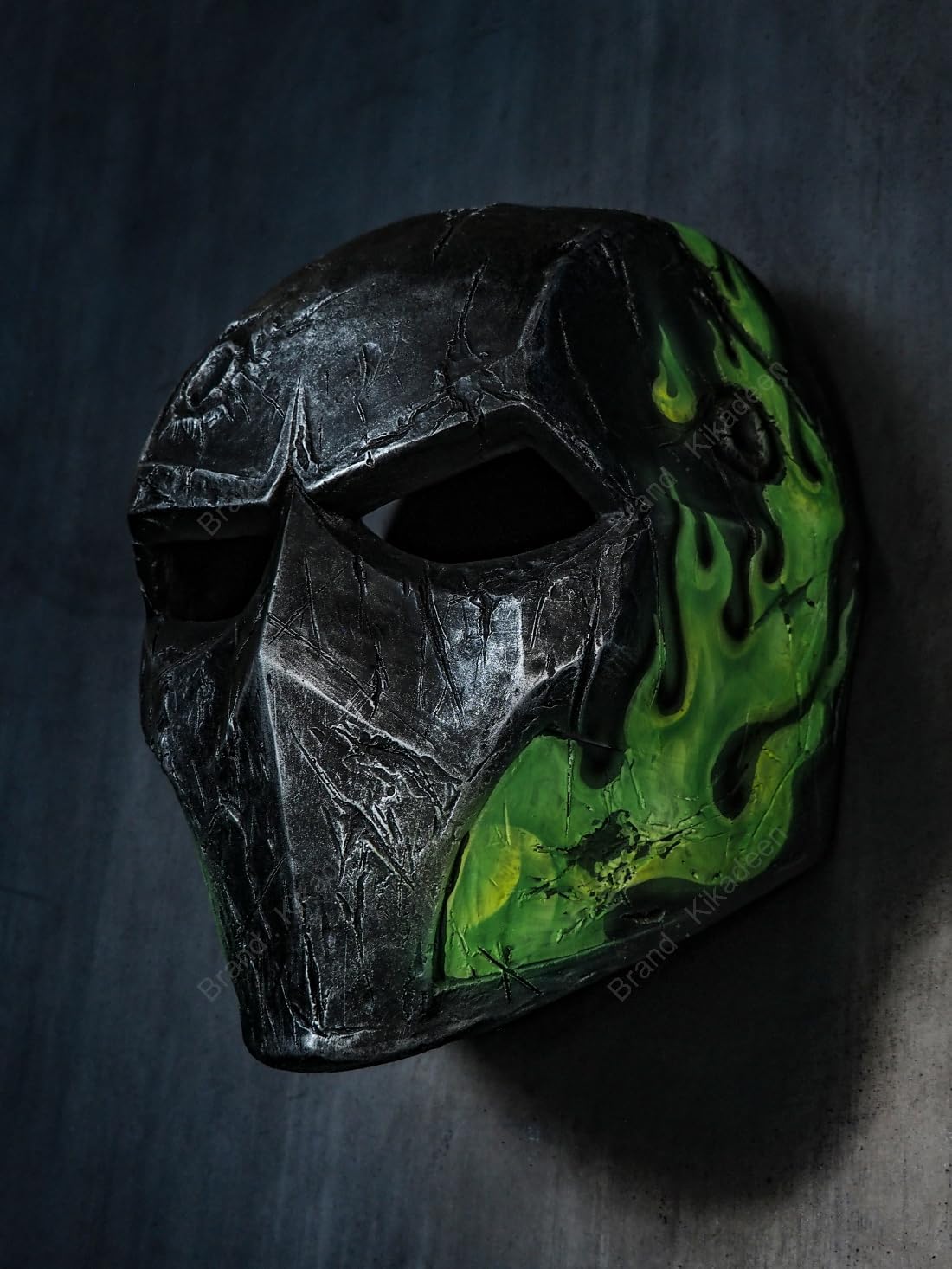 Custom Airsoft Mask Helmet Full Face Protective BB Gun Halloween Costume Party Cosplay Prop Motorcycle Mask V2 Green Fire A28