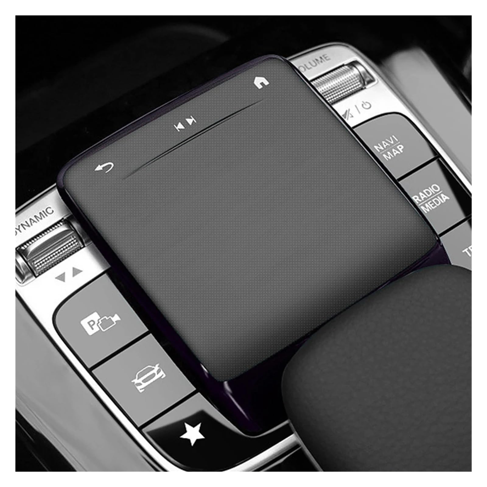 Car Trim Interior for Benz A B for CLA for GLE for GLS for GLB Class W177 W247 C118 W167 TPU Center Control Mouse Screen Protector Cover(Black)