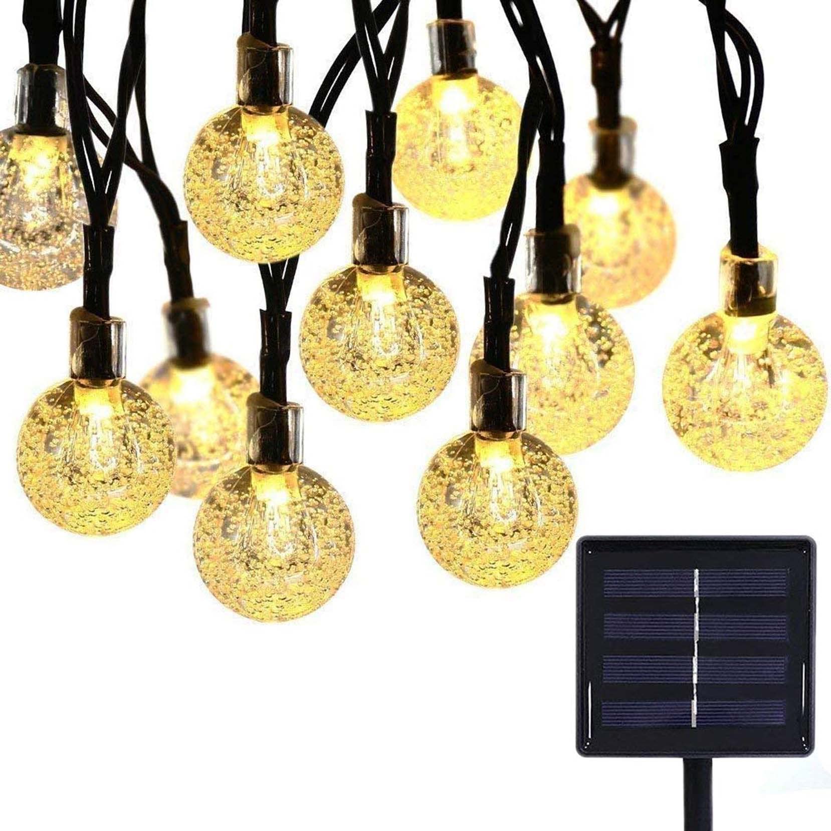 Keeda Warm White Outdoor Solar 30Led Globe Ball String Lights For Garden Patio Yard Christmas Festival Party Decoration (Warm White)