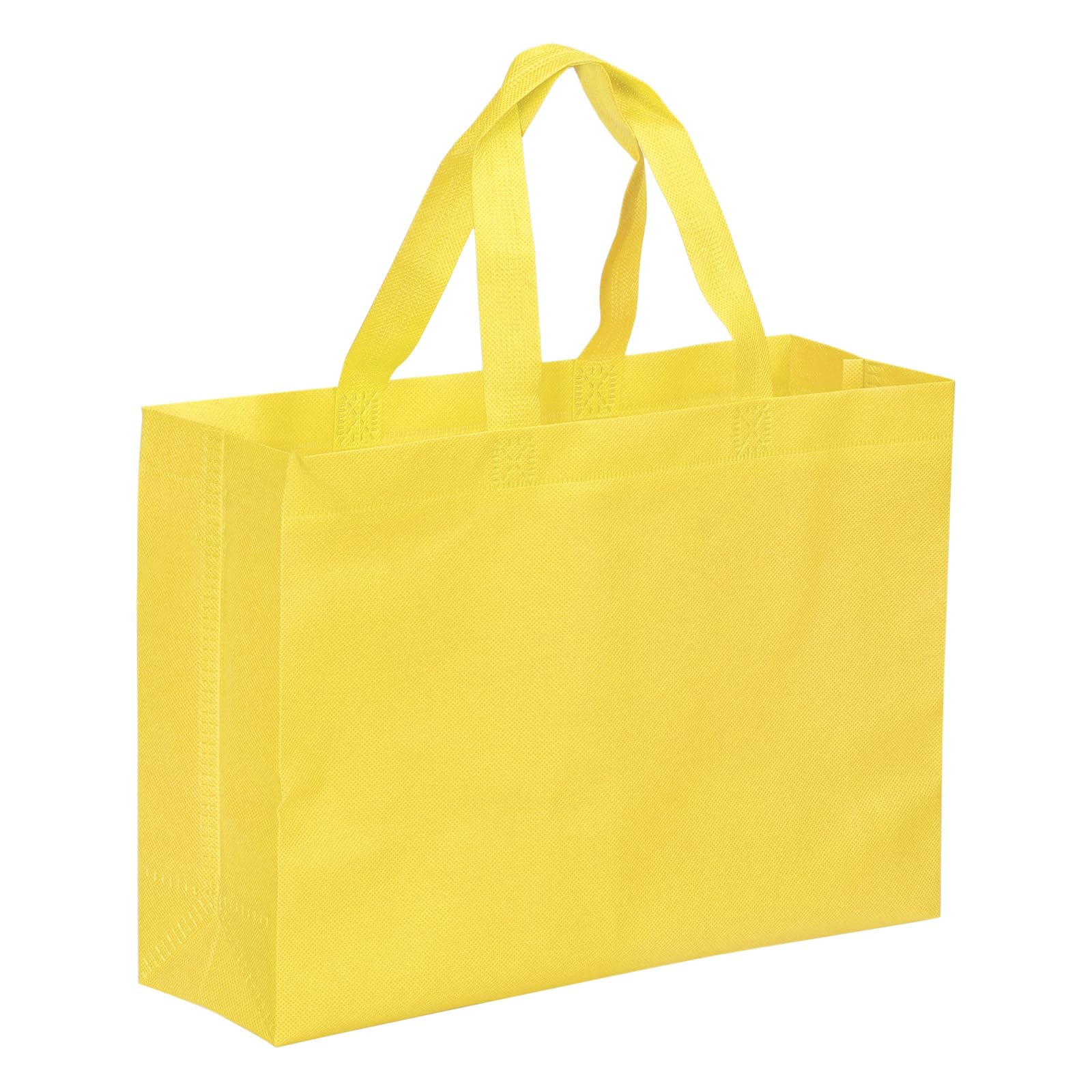 PATIKIL 25x35cm Reusable Gift Bags, 10 Pack Horizontal Style Non-Woven Grocery Tote Bag for Travel Storage Yellow
