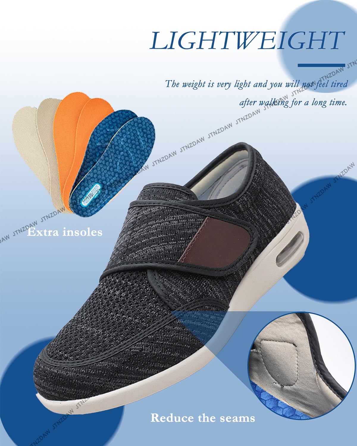 Zapatos Pies Hinchados ortopédicos Deportivos para Caminar Zapatillas ortopédicas Fascitis Plantar Hombre