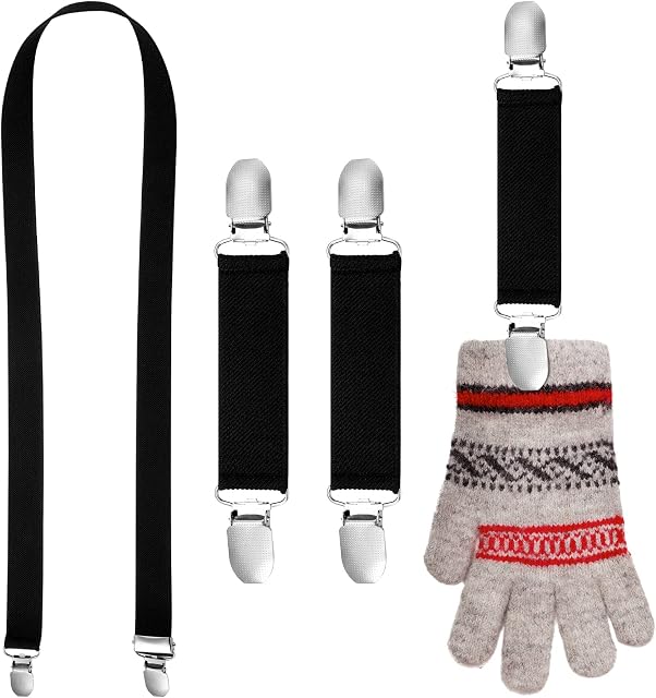 eBoot 3 Pcs Hat Clip and Mitten Clips Elastic Stretchable Strong Glove Clips for Kids Toddler Children Playing in the Snow Cold Winter Days Home School