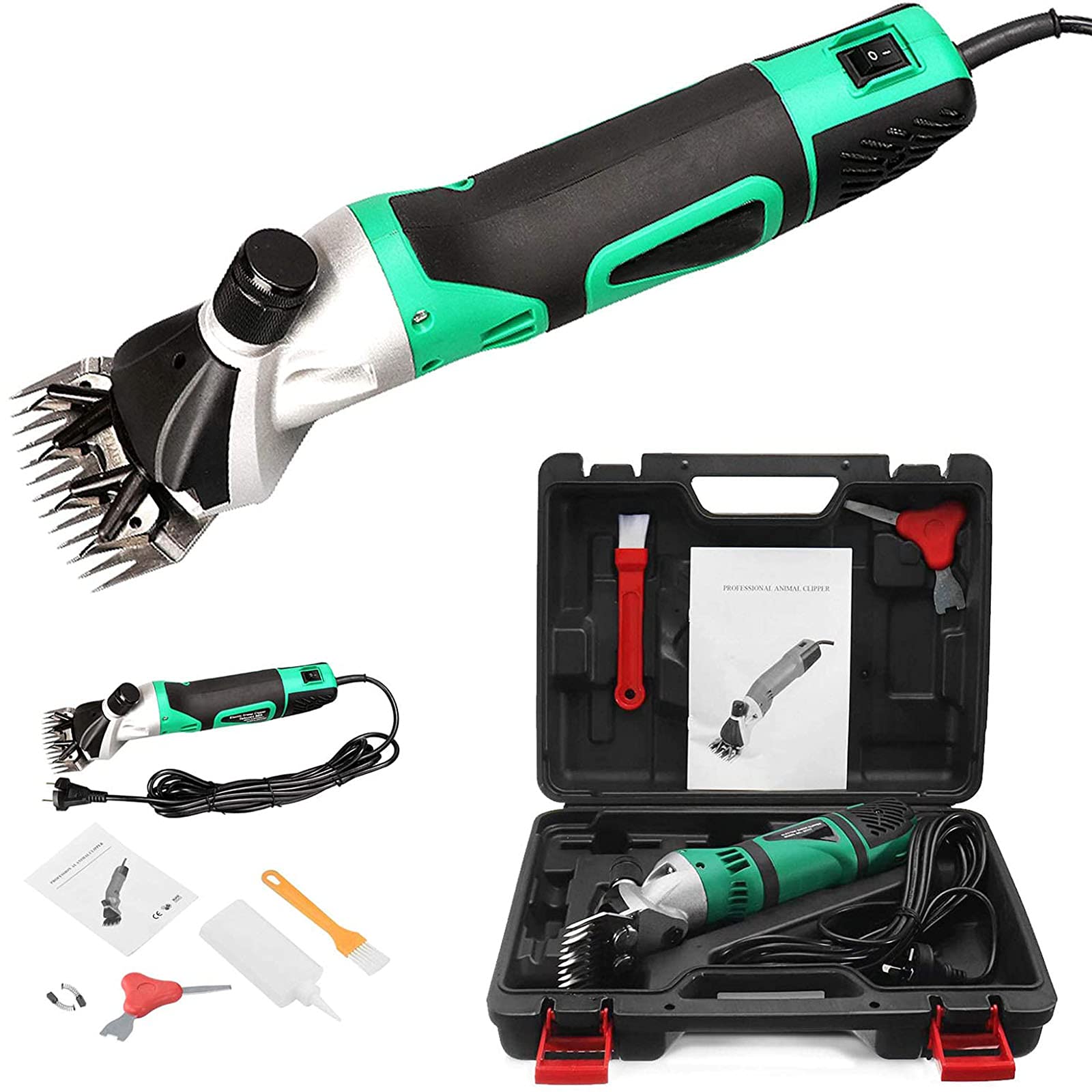 Cesoie per pecore professionali elettriche da 850 W Tosatrice per pecore portatile con 6 velocità per pecora, capra, lama, cavallo, alpaca, pelo spesso e animali pesanti, toelettatura della pellicci