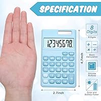 Vista 2 de Calculadoras estándar básicas, calculadora digital pequeña de escritorio con pantalla LCD de 8 dígitos, calculadora inteligente de energía solar