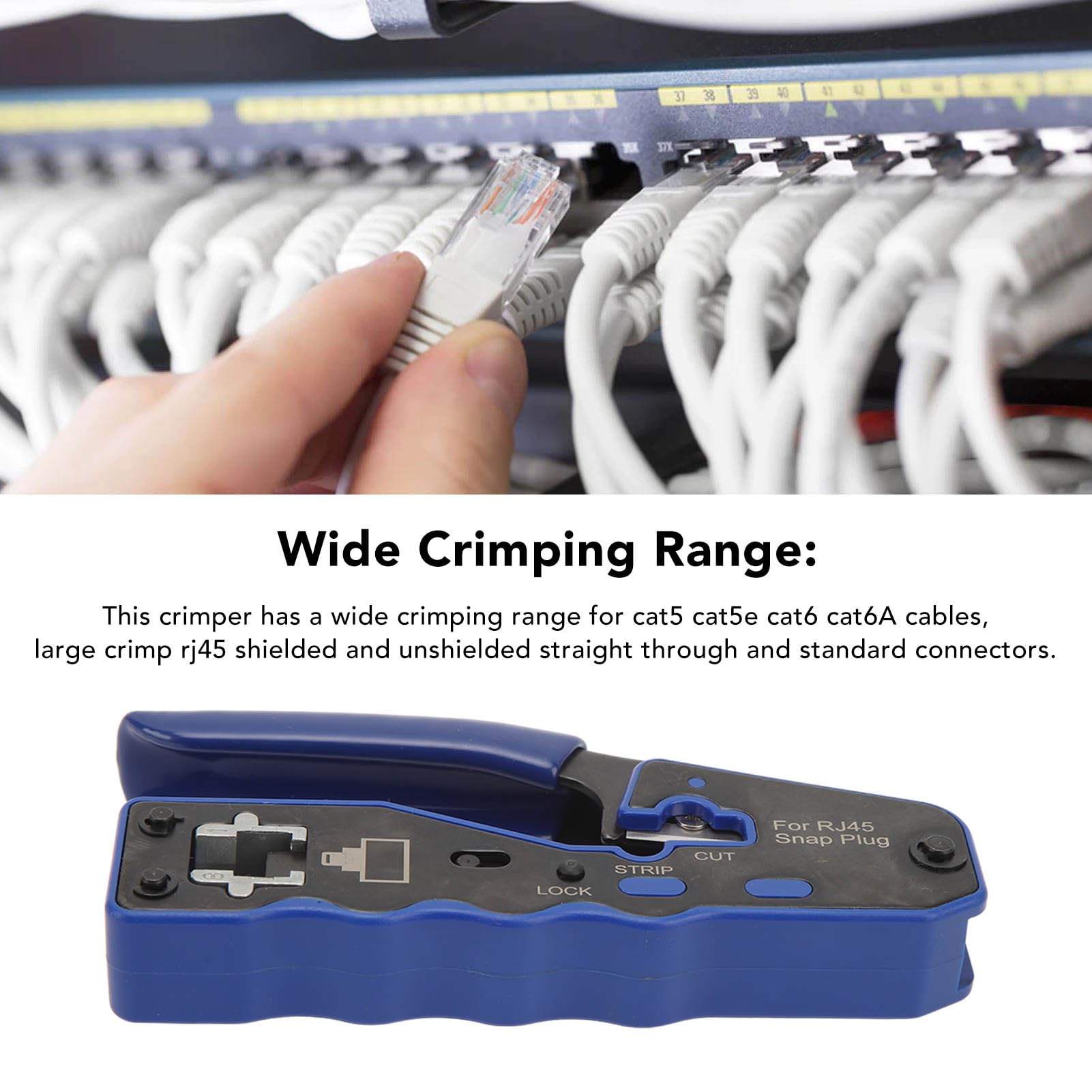 Tester Per Cavi di Rete RJ45 E Strumento di Crimpatura Se, Kit Crimpatrice Ethernet Professionale Per Manutenzione E Riparazione Efficienti dei Cavi Ethernet