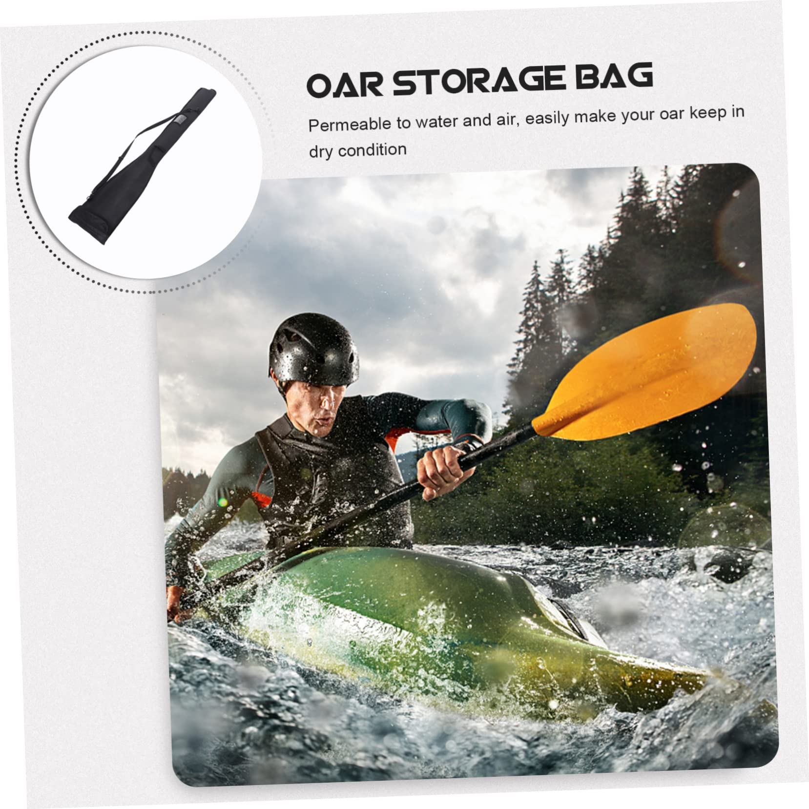 TOYANDONA Borsa Porta Pagaia Oxford Nero, Pieghevole Tracolla Regolabile per Kayak e Sport Acquatici, Pratica Custodia da Esterno per Remi