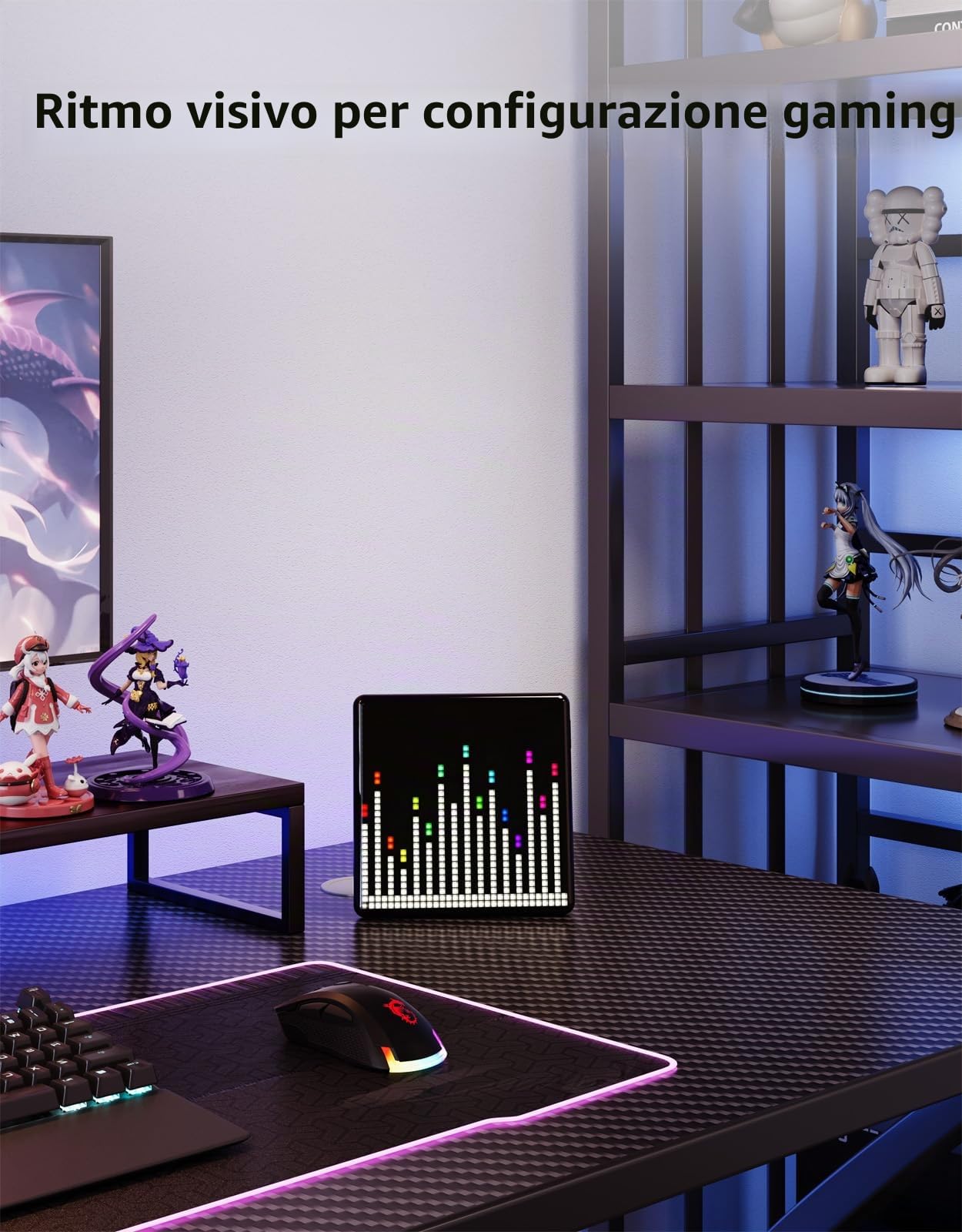 Divoom Pixoo Max Cornice Foto Digitale, APP Cellphone Control Display Con 32 X 32 Schermo LED Programmabile, Adatto a Album Foto, Accessori Casa