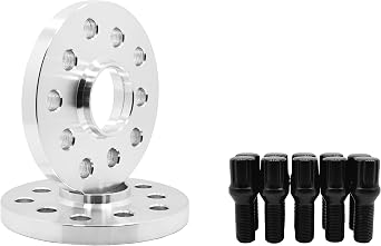 2 Pc 5x112 MM Hub Centric 17 MM Wheel Spacers 66.6 Wheel Bore + Black Conical Spline Tuner Bolts Aftermarket Wheels Works with Audi 2009 + A4 A5 A6 A7 A8 S4 S5 S6 S7 + More
