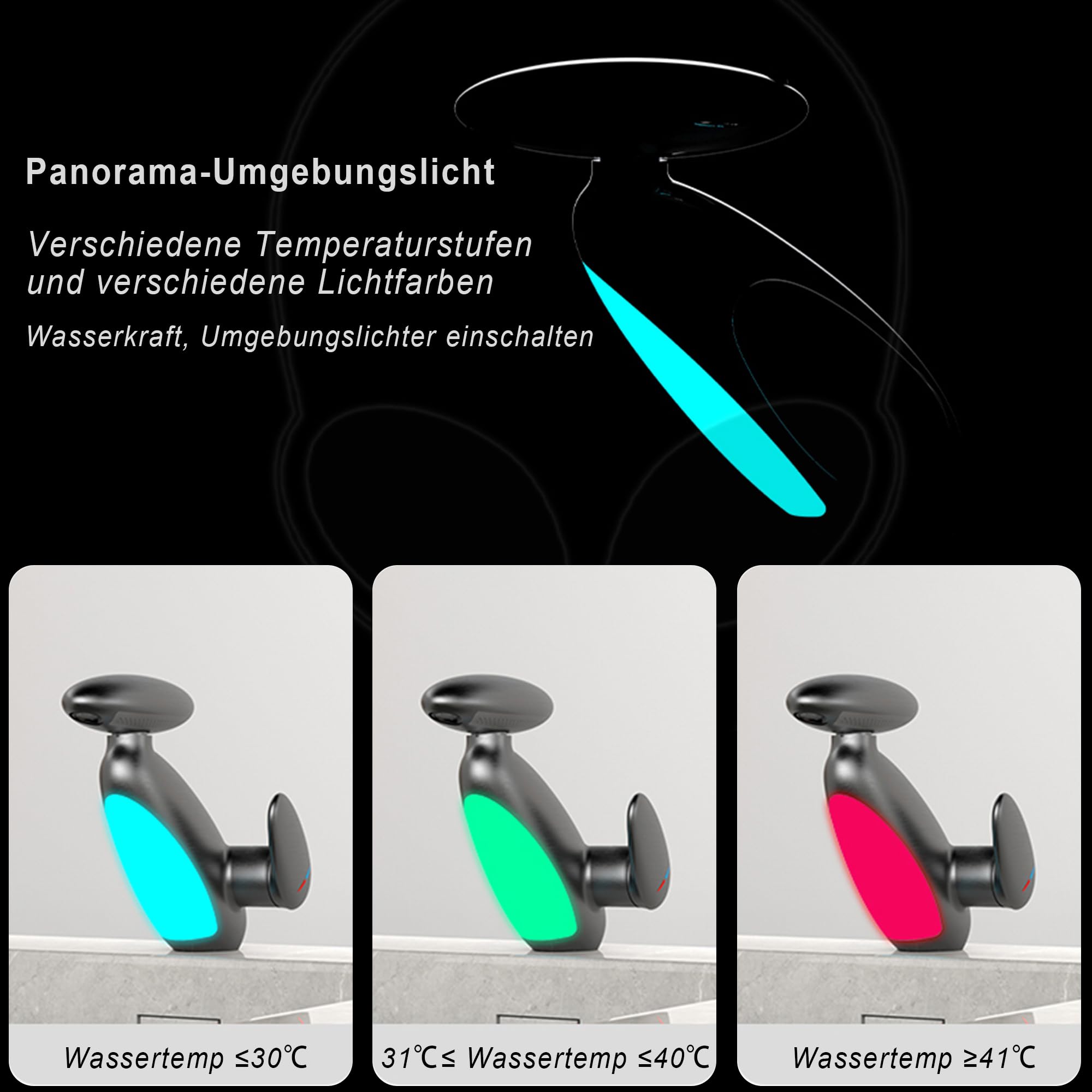MocArt H3435 Kreativer Wasserhahn, 4-Modus-Wasserauslass, Bad Auszug Waschbecken Wasserhahn, Hotel Warm und Kaltmischhahn, Keramikventilkern, Wassersparendes Design (Weiß)