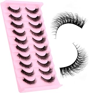 GEMERRY 10 Pairs of 3D False Eyelashes Natural Look Cat Eye False Eyelashes Fluffy…