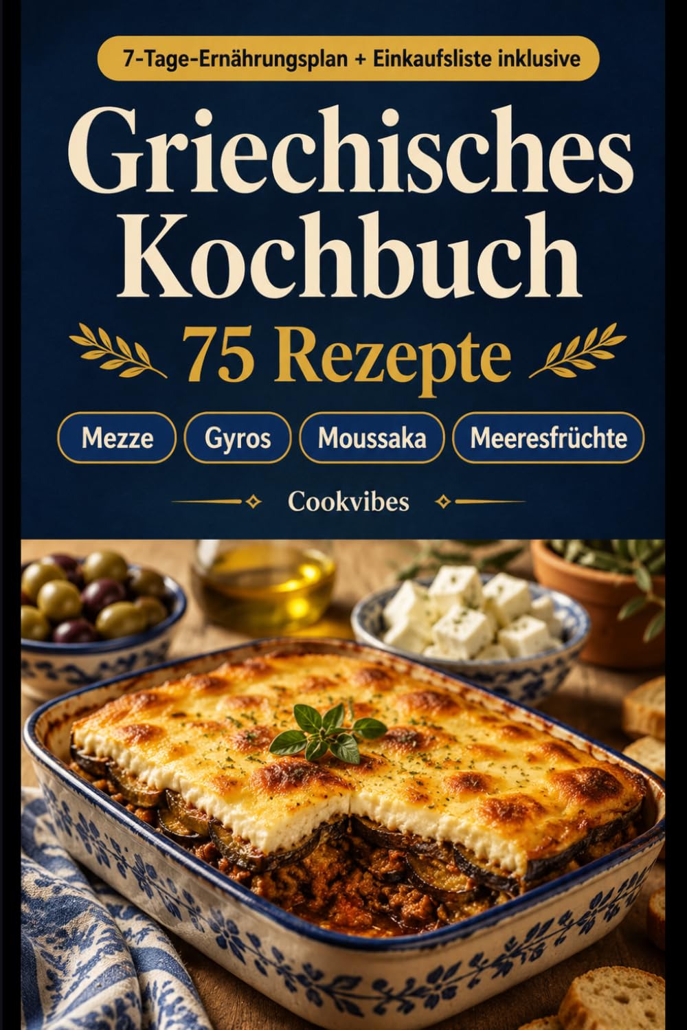 Griechisches Kochbuch: 75 traditionelle griechische Rezepte einfach gemacht für Anfänger, mit Mezze, Gyros, Moussaka, Meeresfrüchten, Pitas, Salaten und Desserts